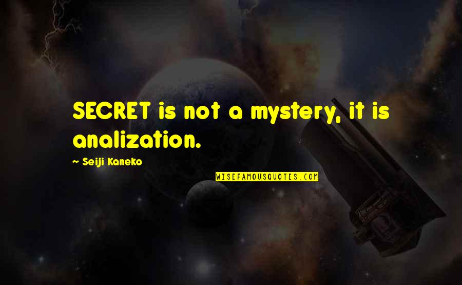 Acommodate Quotes By Seiji Kaneko: SECRET is not a mystery, it is analization.