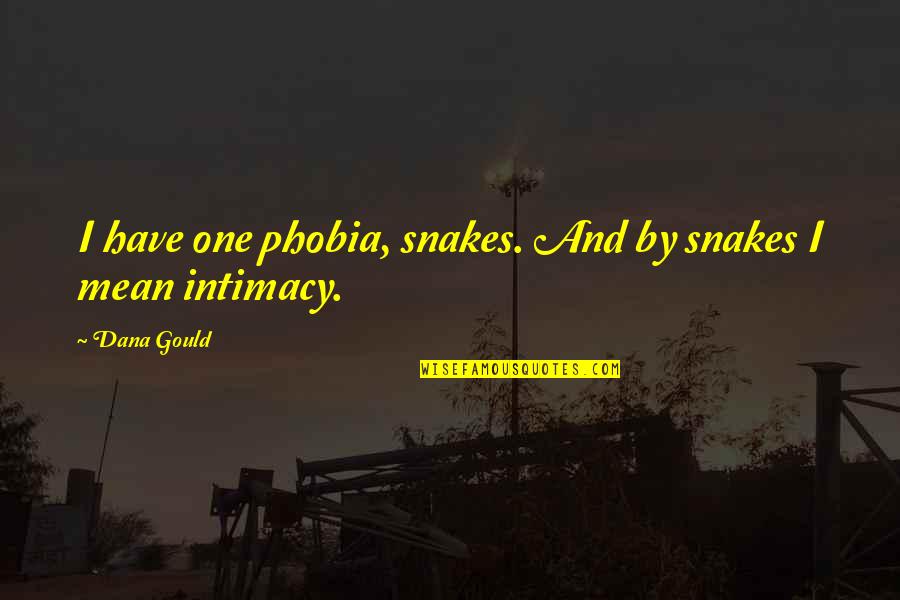 Acorazada Quotes By Dana Gould: I have one phobia, snakes. And by snakes