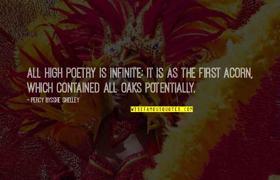 Acorns Quotes By Percy Bysshe Shelley: All high poetry is infinite; it is as