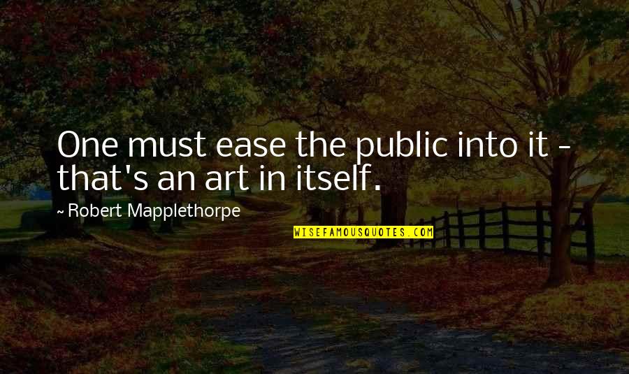 Acostado Translation Quotes By Robert Mapplethorpe: One must ease the public into it -