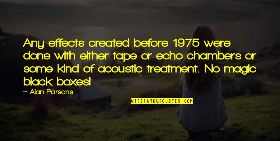 Acoustic Treatment Quotes By Alan Parsons: Any effects created before 1975 were done with
