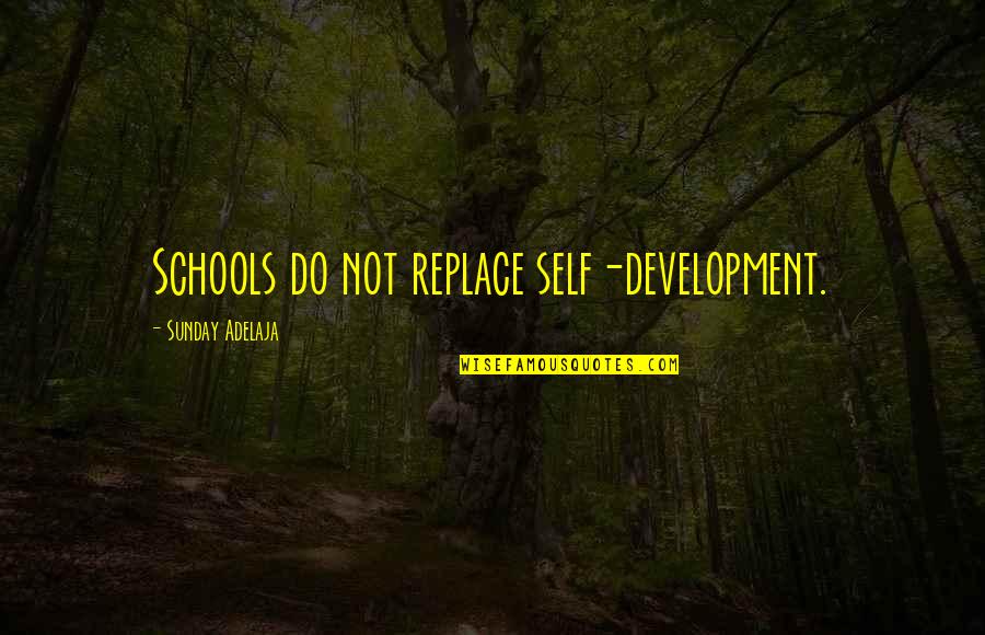Acquaintaince Quotes By Sunday Adelaja: Schools do not replace self-development.