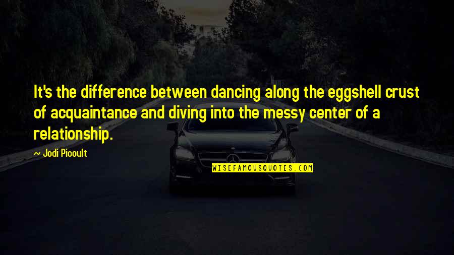 Acquaintance Quotes By Jodi Picoult: It's the difference between dancing along the eggshell