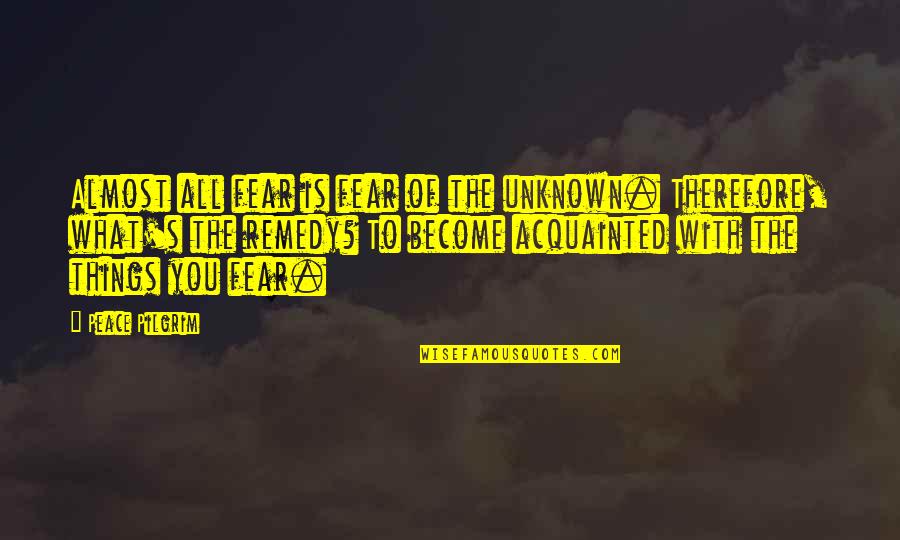 Acquainted Quotes By Peace Pilgrim: Almost all fear is fear of the unknown.