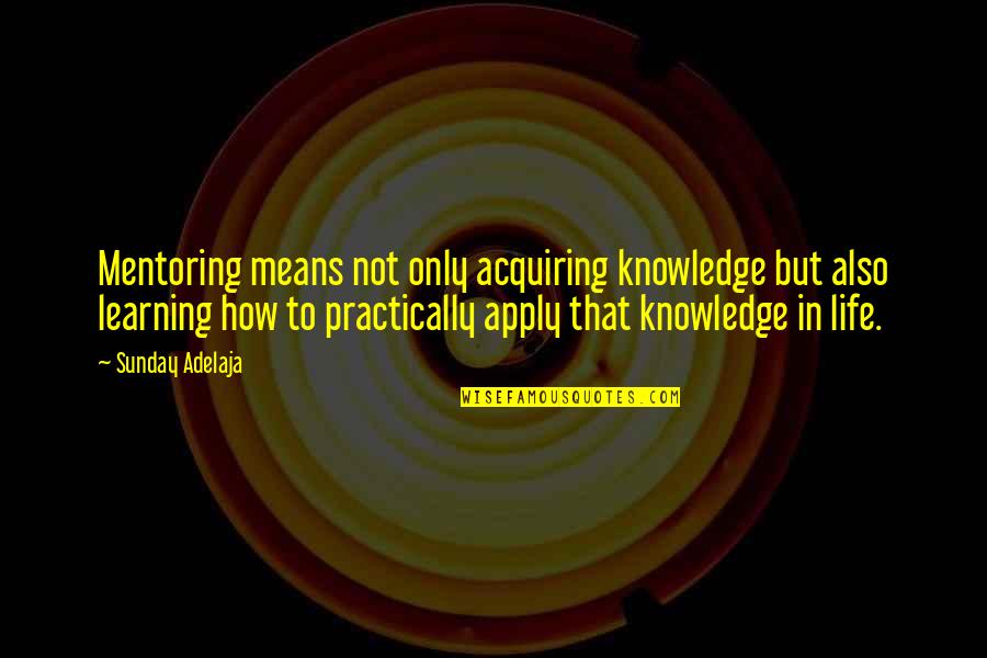 Acquiring Knowledge Quotes By Sunday Adelaja: Mentoring means not only acquiring knowledge but also