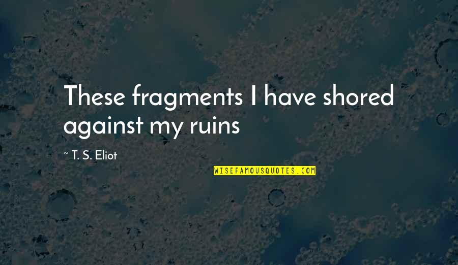 Acquistare Notebook Quotes By T. S. Eliot: These fragments I have shored against my ruins