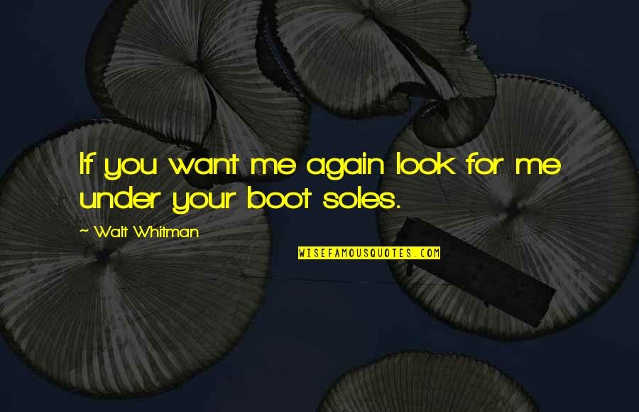 Acredita O Quotes By Walt Whitman: If you want me again look for me Acredita O Quotes By Walt Whitman: If you want me again look for me