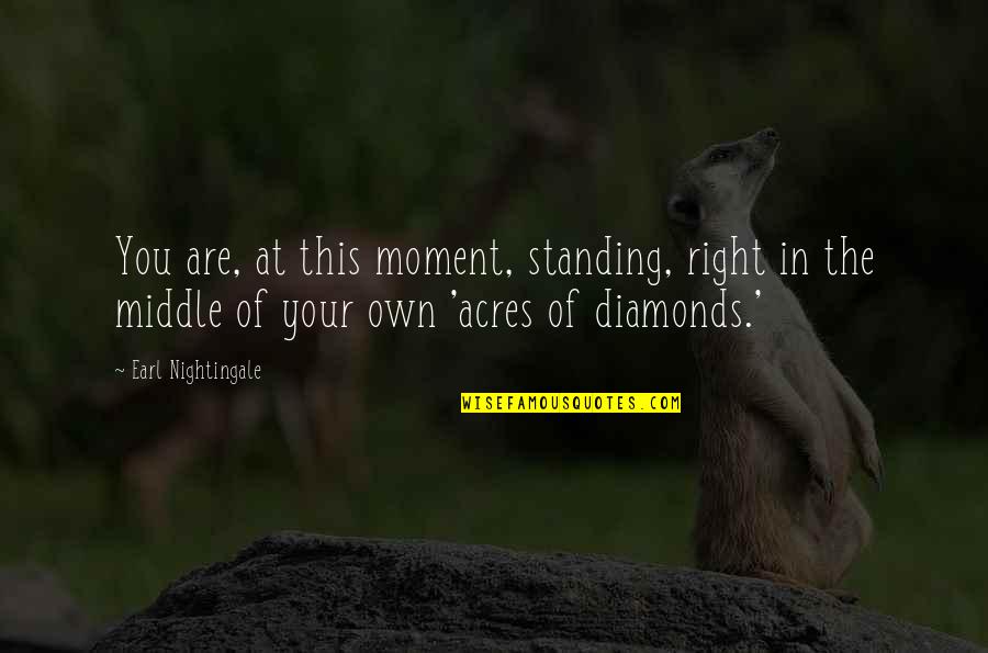Acres Quotes By Earl Nightingale: You are, at this moment, standing, right in