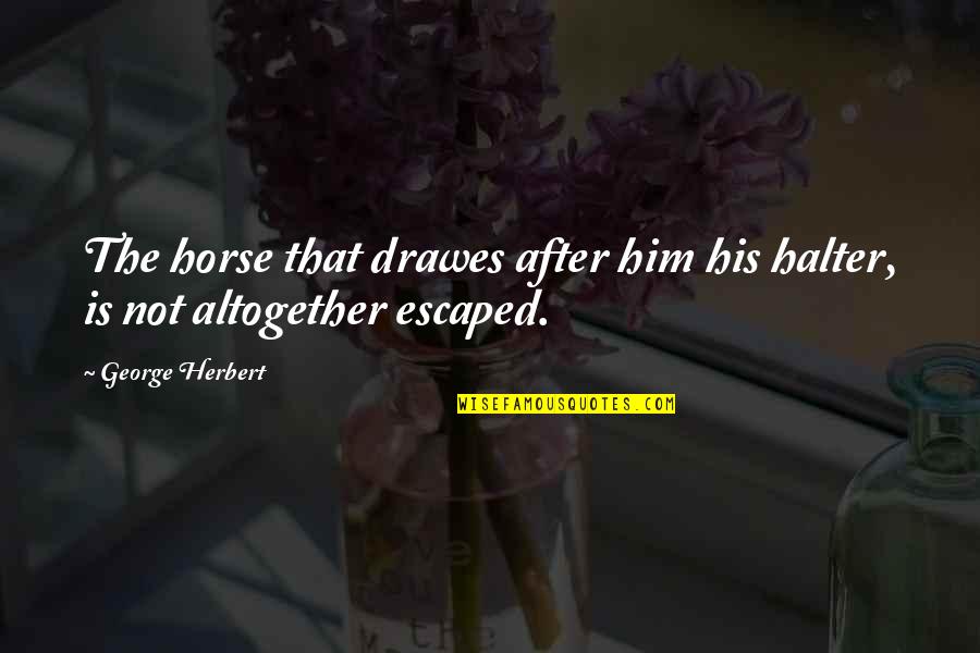 Acribillan A Hombre Quotes By George Herbert: The horse that drawes after him his halter,