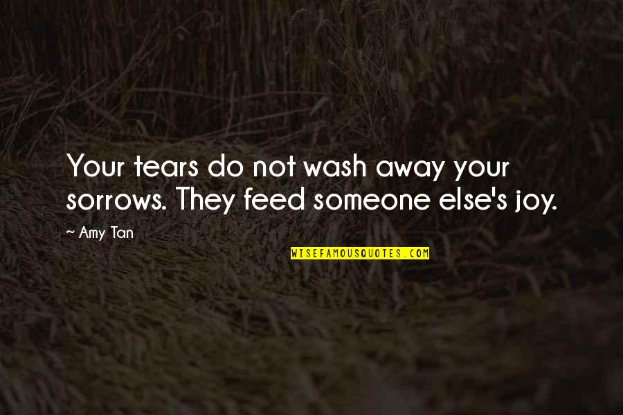 Acrimonious Synonym Quotes By Amy Tan: Your tears do not wash away your sorrows.