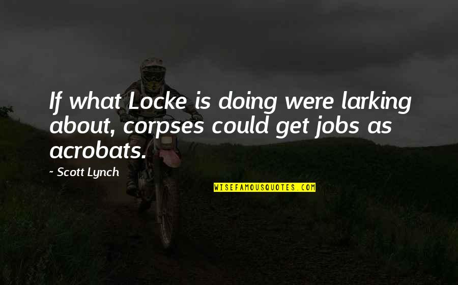 Acrobats Quotes By Scott Lynch: If what Locke is doing were larking about,