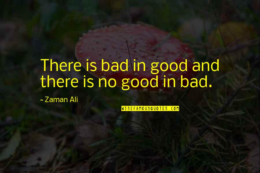 Act 365 Quotes By Zaman Ali: There is bad in good and there is