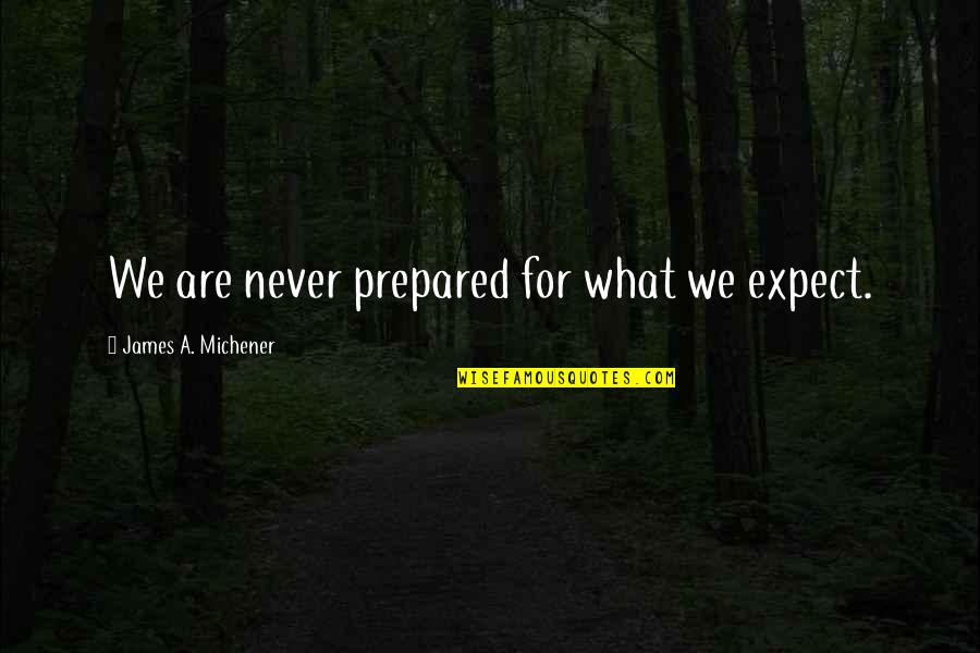 Act 4 Scene 1 Macbeth Important Quotes By James A. Michener: We are never prepared for what we expect.