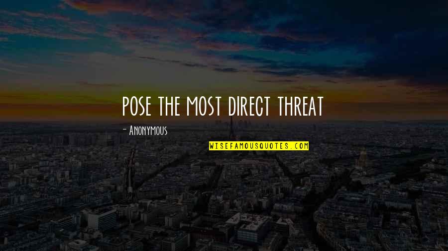 Act Boldly Quotes By Anonymous: pose the most direct threat