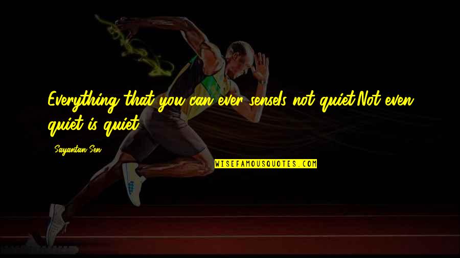 Act In Haste Repent At Leisure Quotes By Sayantan Sen: Everything that you can ever senseIs not quiet.Not