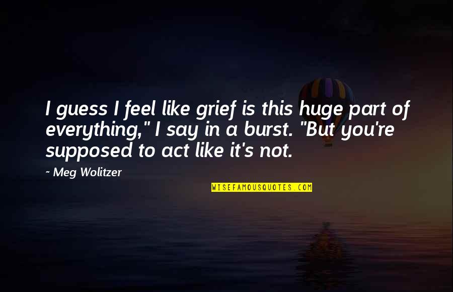 Act Like Everything's Ok Quotes By Meg Wolitzer: I guess I feel like grief is this