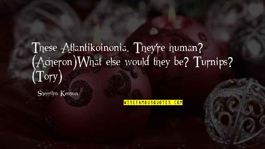 Act Like Everything's Ok Quotes By Sherrilyn Kenyon: These Atlantikoinonia. They're human? (Acheron)What else would they