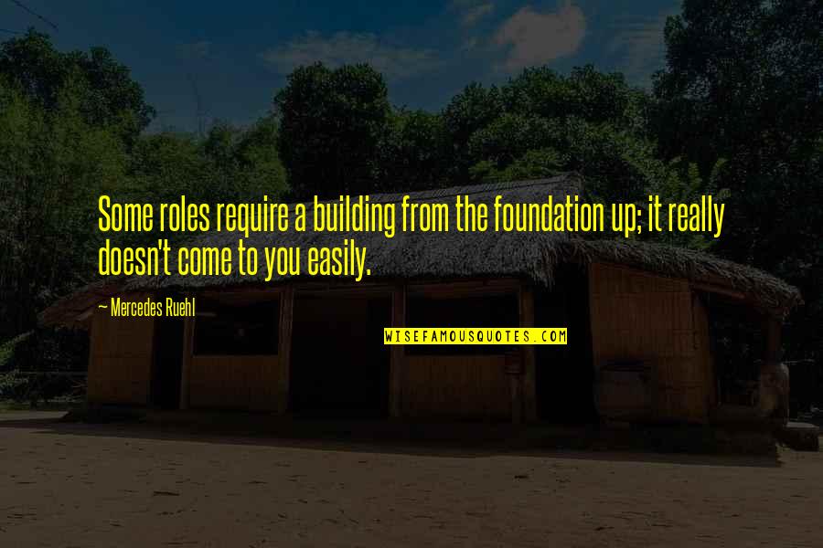 Act Like Professional Quotes By Mercedes Ruehl: Some roles require a building from the foundation