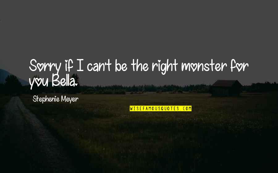 Act Like Yourself Quotes By Stephenie Meyer: Sorry if I can't be the right monster