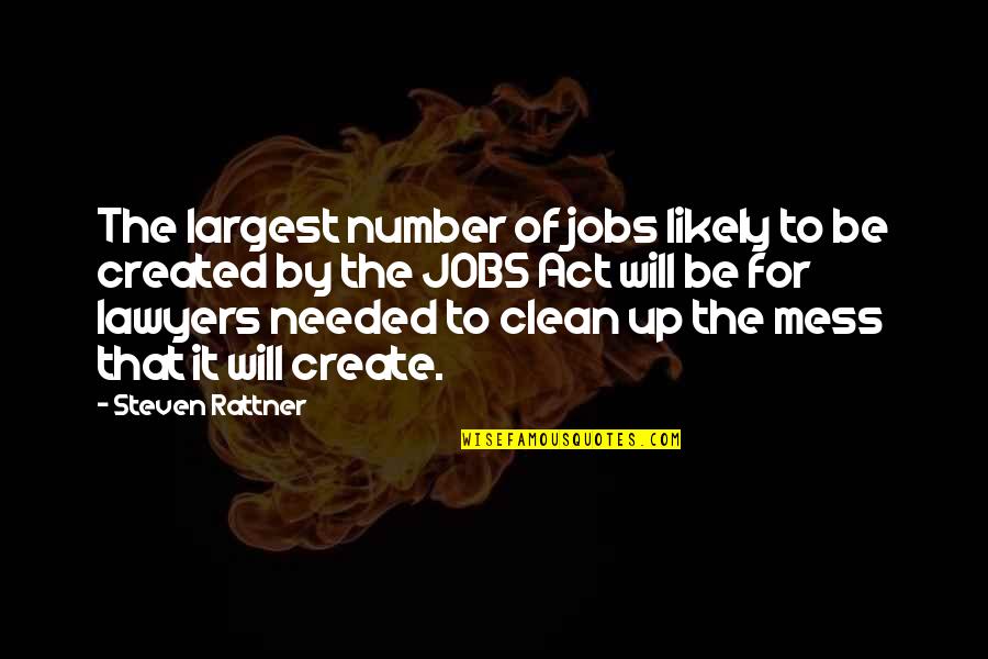 Act Of Will Quotes By Steven Rattner: The largest number of jobs likely to be