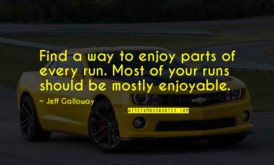 Acting Funny Quotes By Jeff Galloway: Find a way to enjoy parts of every