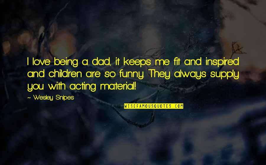 Acting Funny Quotes By Wesley Snipes: I love being a dad, it keeps me