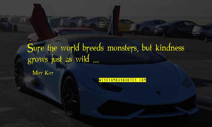 Acting Irrationally Quotes By Mary Karr: Sure the world breeds monsters, but kindness grows