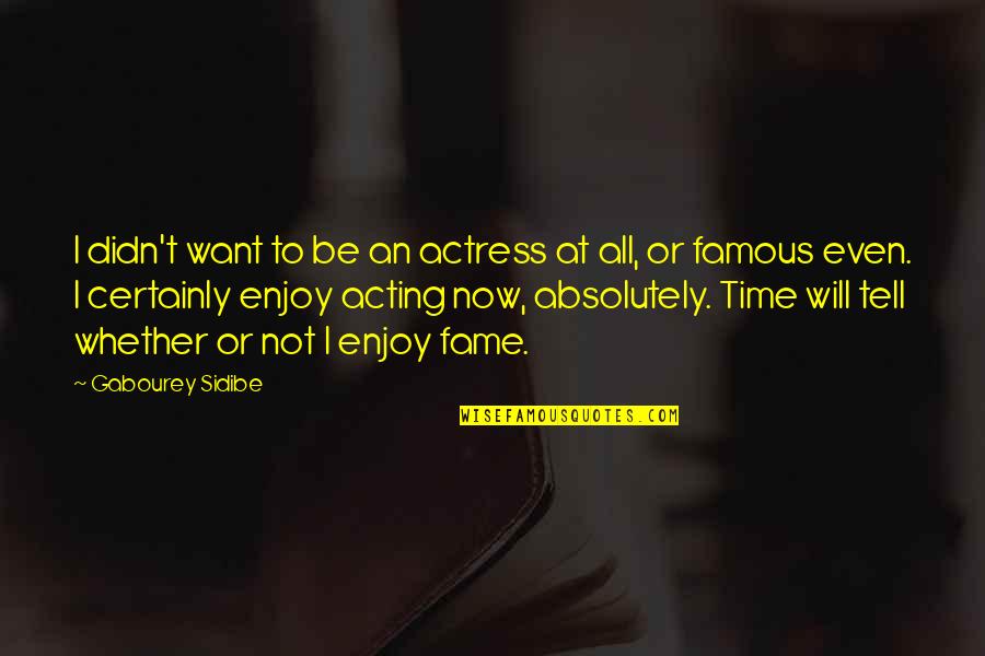 Acting Now Quotes By Gabourey Sidibe: I didn't want to be an actress at