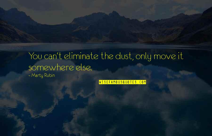 Acting On Instinct Quotes By Marty Rubin: You can't eliminate the dust, only move it