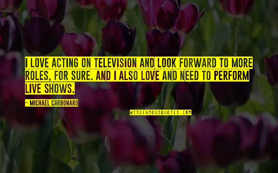 Acting On Love Quotes By Michael Carbonaro: I love acting on television and look forward