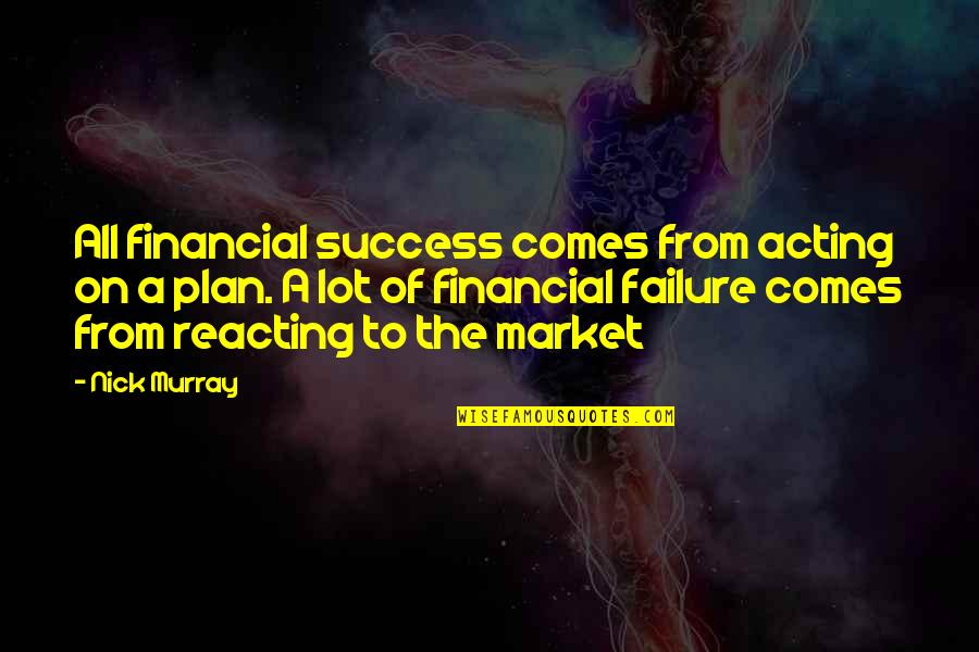 Acting Reacting Quotes By Nick Murray: All financial success comes from acting on a Acting Reacting Quotes By Nick Murray: All financial success comes from acting on a