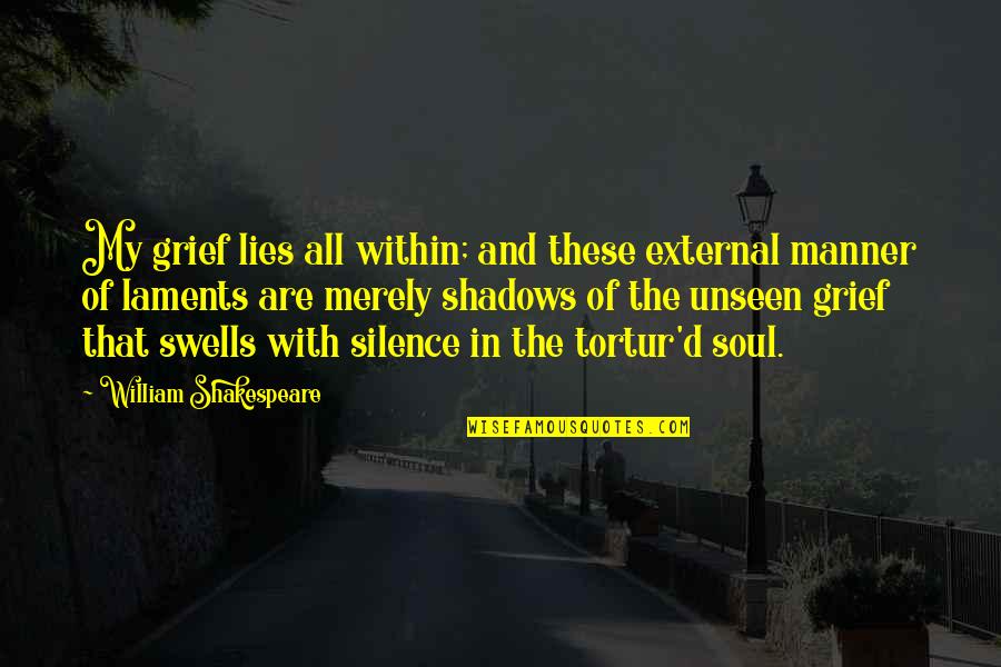 Acting Shakespeare Quotes By William Shakespeare: My grief lies all within; and these external