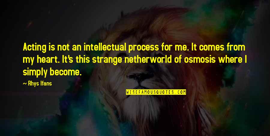 Acting Strange Quotes By Rhys Ifans: Acting is not an intellectual process for me.