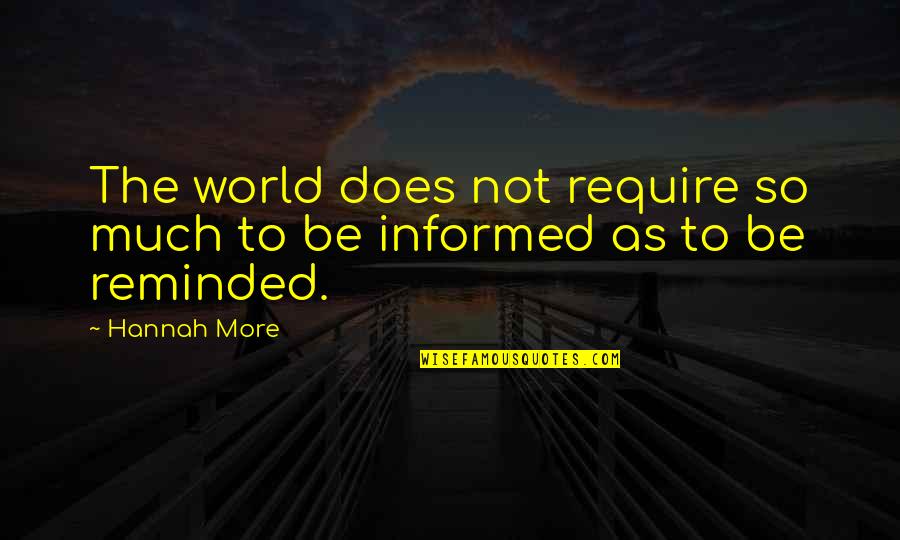 Actinomycin For Eye Quotes By Hannah More: The world does not require so much to