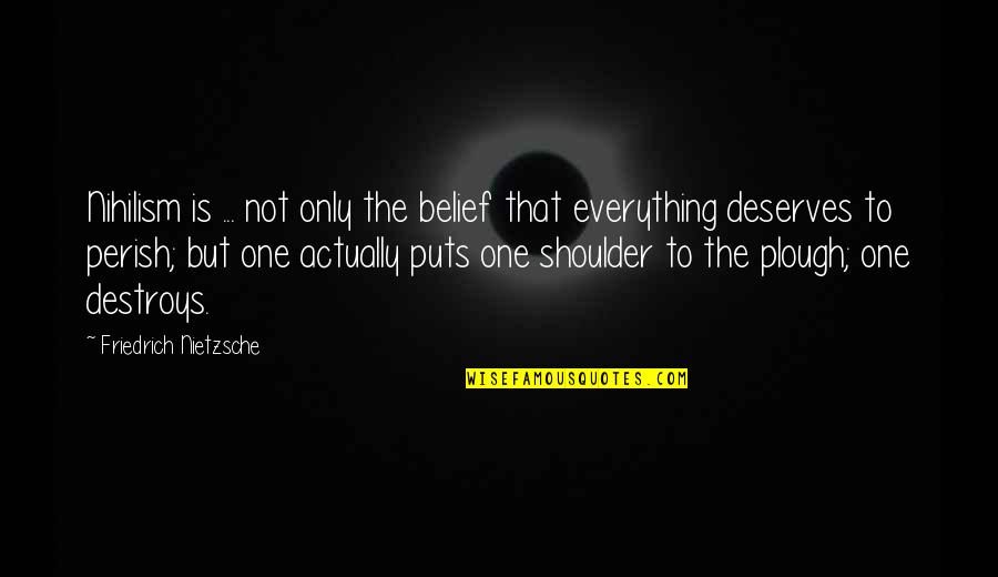 Action And Belief Quotes By Friedrich Nietzsche: Nihilism is ... not only the belief that