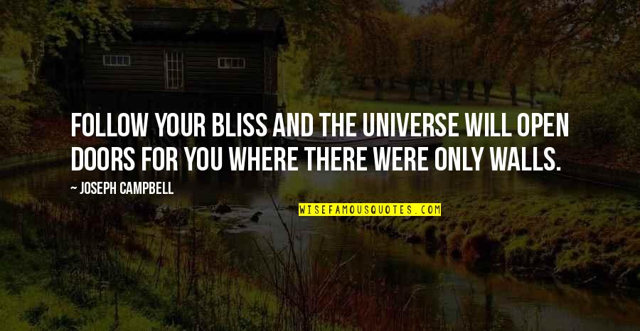 Action And Belief Quotes By Joseph Campbell: Follow your bliss and the universe will open
