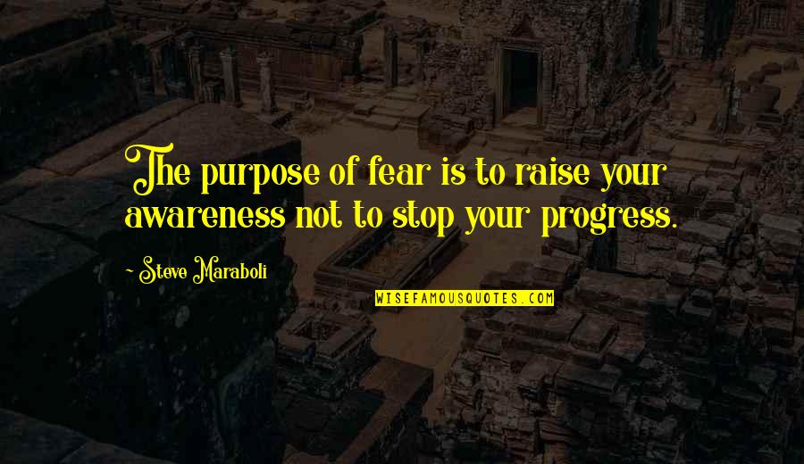 Action And Fear Quotes By Steve Maraboli: The purpose of fear is to raise your