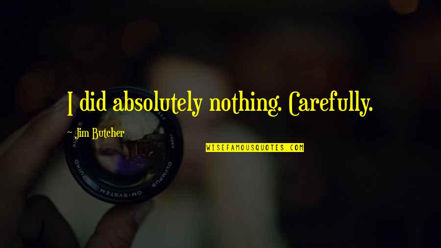 Action Orange Quotes By Jim Butcher: I did absolutely nothing. Carefully.