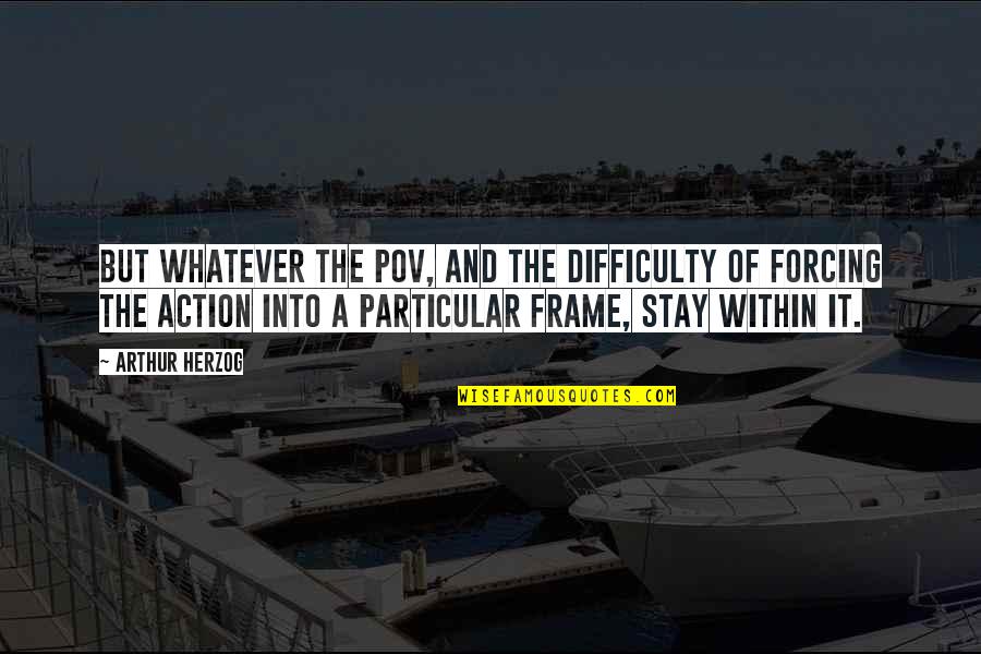 Action The Quotes By Arthur Herzog: But whatever the POV, and the difficulty of