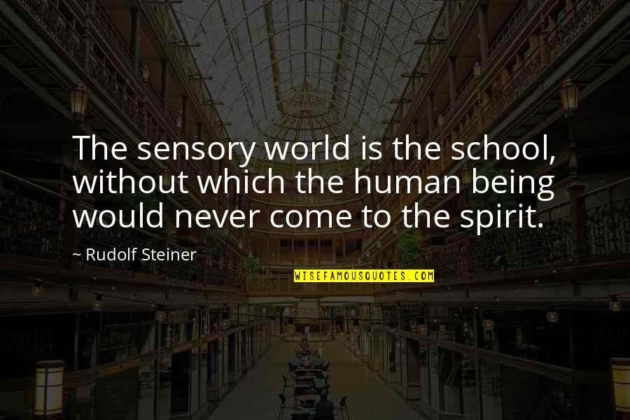 Actions Before Words Quotes By Rudolf Steiner: The sensory world is the school, without which