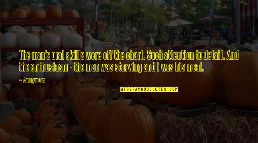Actions In A Relationship Quotes By Anonymous: The man's oral skills were off the chart.