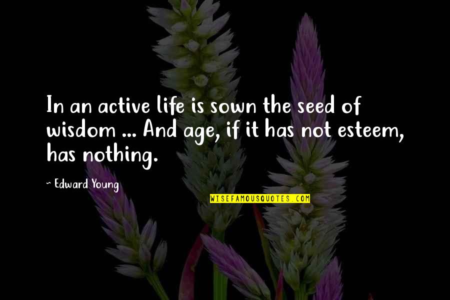 Active Life Quotes By Edward Young: In an active life is sown the seed