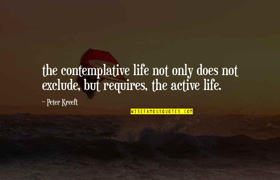 Active Life Quotes By Peter Kreeft: the contemplative life not only does not exclude,