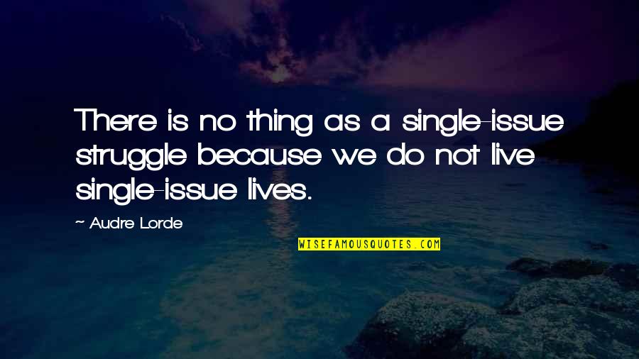 Activism Quotes By Audre Lorde: There is no thing as a single-issue struggle