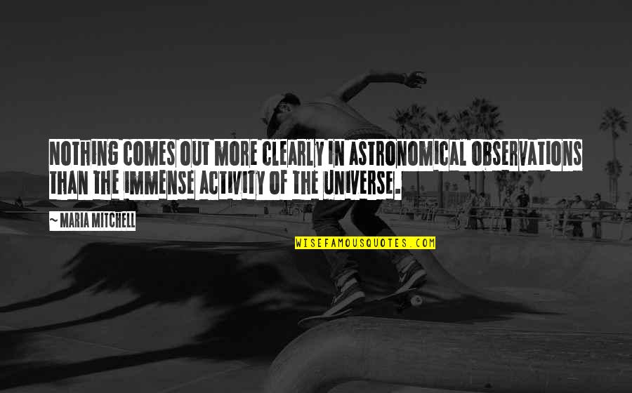 Activity Quotes By Maria Mitchell: Nothing comes out more clearly in astronomical observations Activity Quotes By Maria Mitchell: Nothing comes out more clearly in astronomical observations