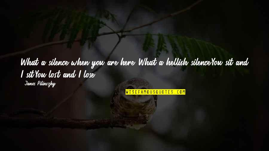 Actress Was Married Quotes By Janos Pilinszky: What a silence when you are here. What