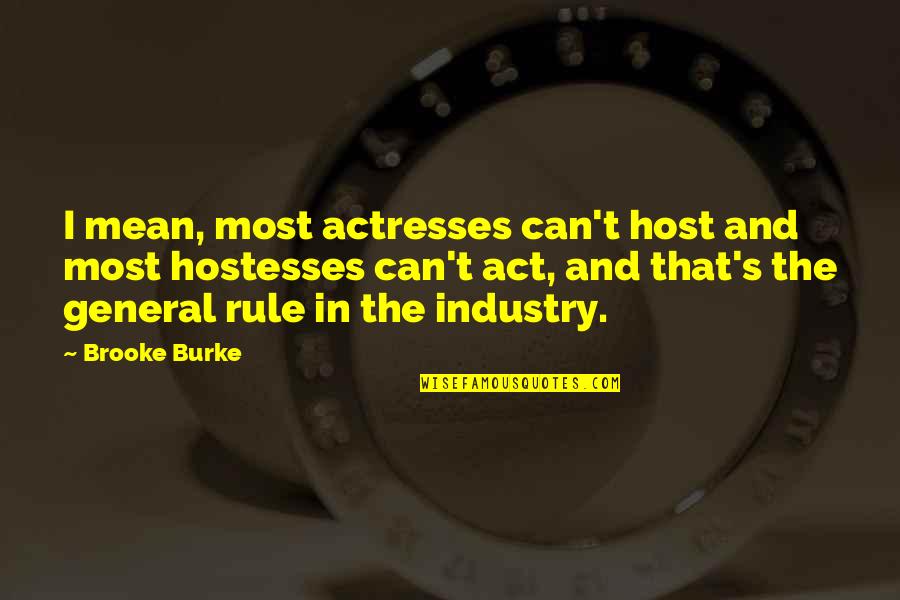 Actresses Quotes By Brooke Burke: I mean, most actresses can't host and most