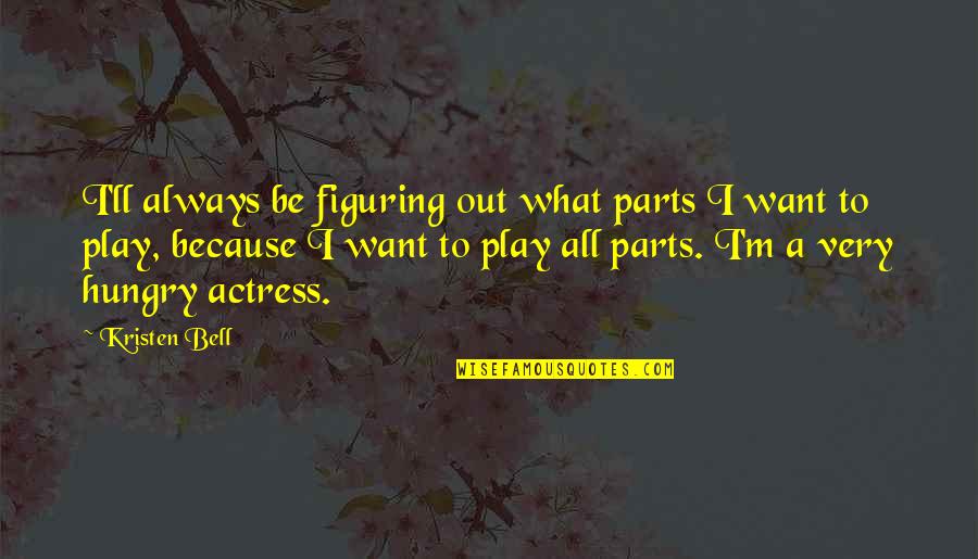 Actresses Quotes By Kristen Bell: I'll always be figuring out what parts I