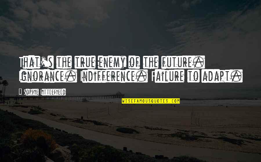 Acts Of The Apostles Quotes By Sophie Littlefield: That's the true enemy of the future. Ignorance. Acts Of The Apostles Quotes By Sophie Littlefield: That's the true enemy of the future. Ignorance.