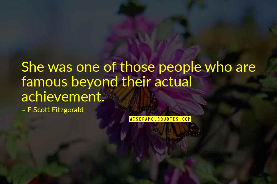 Acuastore Quotes By F Scott Fitzgerald: She was one of those people who are